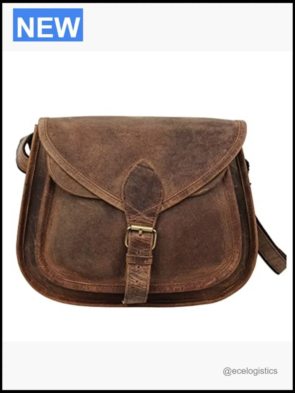 Full Grain Leather Crossbody Satchel Purse Tote Shoulder Bag